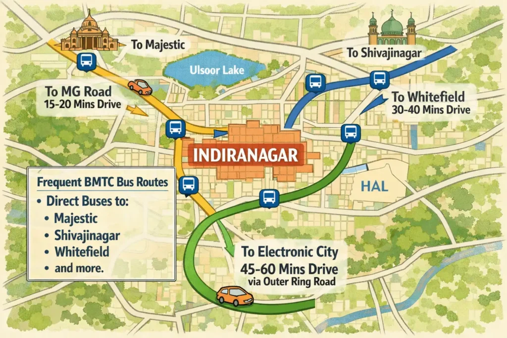 road connectivity of indiranagar